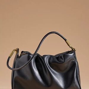 Anthropologie Faux Leather Scrunch Handbag Loewe Flamenco Vibe Dupe